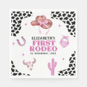 Pink Cowgirl Birthday Party Napkins – First Rodeo  スタンダードランチョンナプキン (正面)