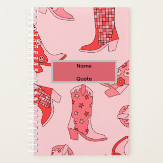 Pink Cowgirl Boot Spiral Bound  プランナー手帳