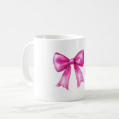 Pink Cowgirl Bow Howdy コーヒーマグカップ (正面左)