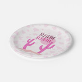 Pink Cowgirl Cacti Landscape Western Paper Plate ペーパープレート (アングル)