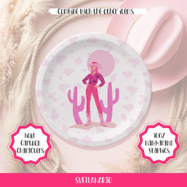 Pink Cowgirl Country Coquette Western Paper Plate ペーパープレート