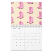 Pink Cowgirl Cowboy Boots Country Texas Ranch カレンダー (3月 2026)