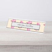 Pink Cowgirl Cowboy Boots Country Texas Ranch デスクネームプレート (正面)