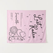 Pink Cowgirl Disco Last Rodeo Bachelorette Party タペストリー (正面(横))