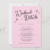 Pink Cowgirl Disco Last Rodeo Bachelorette Party 招待状 (裏面)