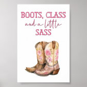 Pink Cowgirl Poster Kids Western Room Decor ポスター (正面)