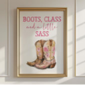 Pink Cowgirl Poster Kids Western Room Decor ポスター