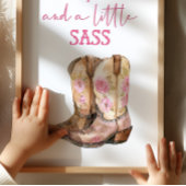 Pink Cowgirl Poster Kids Western Room Decor ポスター