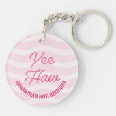 Pink Cowgirl Rodeo Birthday  キーホルダー (裏面)