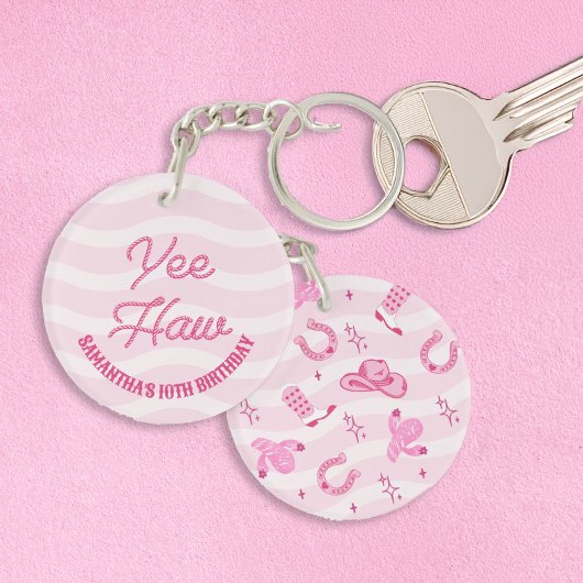 Pink Cowgirl Rodeo Birthday  キーホルダー