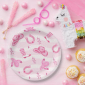 Pink Cowgirl Rodeo Birthday Paper Plates ペーパープレート (パーティー)