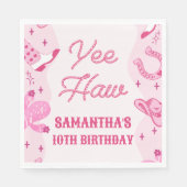 Pink Cowgirl Rodeo Birthday Party スタンダードランチョンナプキン (正面)