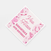 Pink Cowgirl Rodeo Birthday Party スタンダードランチョンナプキン (角)