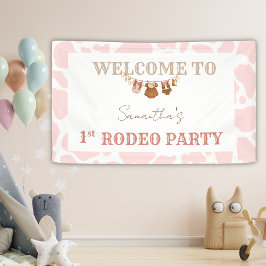 Pink Cowgirl Western Rodeo Birthday Welcome 横断幕