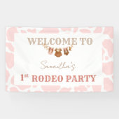 Pink Cowgirl Western Rodeo Birthday Welcome 横断幕 (横)