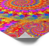 Pink Crazy Fractal Poster ポスター (角)