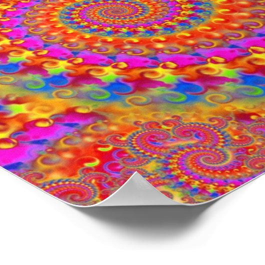 Pink Crazy Fractal Poster ポスター (角)