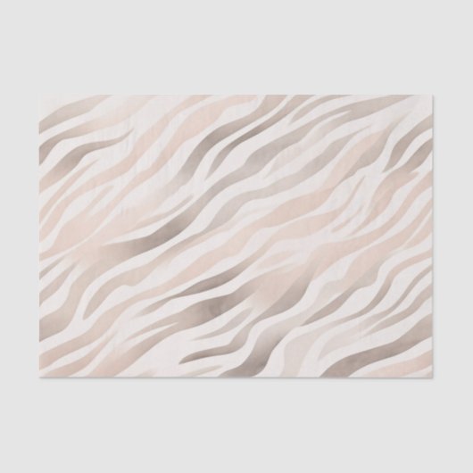 Pink Cream Beige Zebra Animal Print 薄葉紙 (正面)