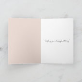 Pink Cream Blush Flower Birthday カード (内部)