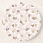 Pink Cream Brown Hearts コースター (正面)