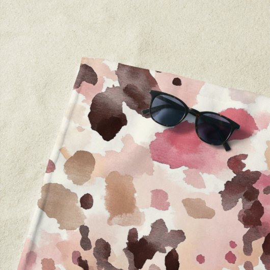 Pink Cream Brown Leopard   ビーチタオル (インサイチュ)