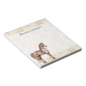 Pink Cream Floral Horse ノートパッド (アングル)