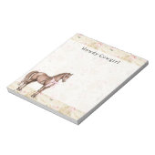 Pink Cream Floral Horse ノートパッド (回転)