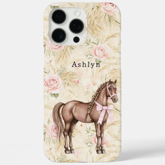 Pink Cream Floral Horse Case-Mate iPhoneケース (裏面)