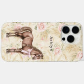 Pink Cream Floral Horse Case-Mate iPhoneケース (裏面 (横))