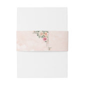 Pink Cream Floral Wedding Invitation Belly Band 招待状ベリーバンド (裏面例)