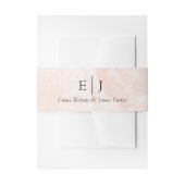 Pink Cream Floral Wedding Invitation Belly Band 招待状ベリーバンド (正面例)