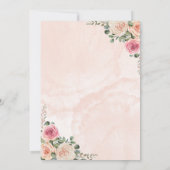 Pink Cream Floral Wedding Save the Date Cards 招待状 (裏面)