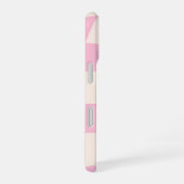 Pink Cream Grid Check Checker Board Phone Case iPhone 16ケース (右側面)