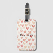 Pink Cream Hearts ラゲッジタグ (正面縦)