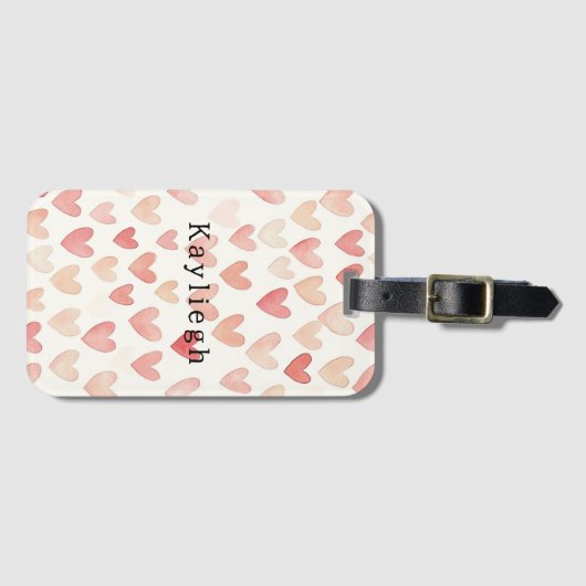 Pink Cream Hearts ラゲッジタグ (正面横)