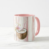 Pink Cream Paradise Tropical Coconut Orchid Flower マグカップ (正面右)