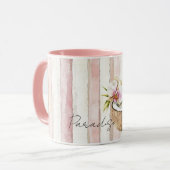 Pink Cream Paradise Tropical Coconut Orchid Flower マグカップ (正面左)