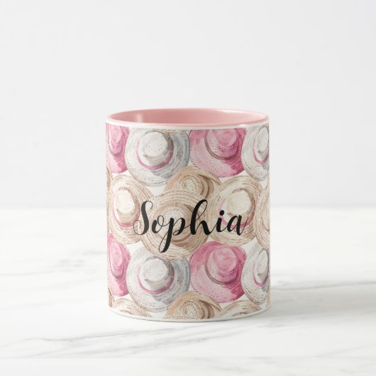 Pink Cream Straw Hats マグカップ (中央)