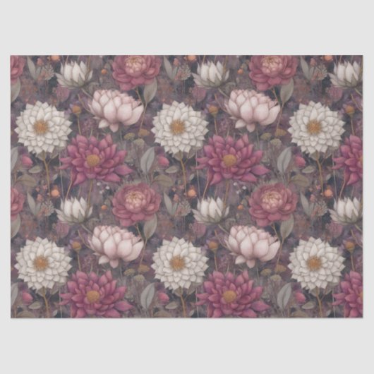 Pink & Cream Vintage Flower Garden Decoupage 薄葉紙 (正面)