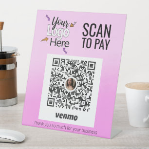 Pink Create カスタム Venmo for Business 台座サイン