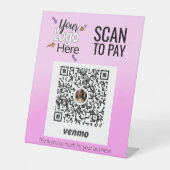 Pink Create カスタム Venmo for Business 台座サイン (正面)