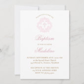 pink crest | Baptism Invitation 招待状 (正面)