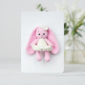 Pink Crochet Bunny – Soft Handmade Aesthetic エンクロージャーカード (スタンド正面)