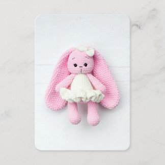 Pink Crochet Bunny – Soft Handmade Aesthetic エンクロージャーカード