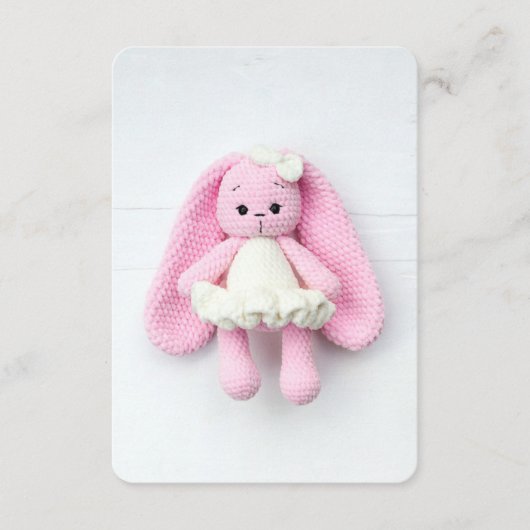 Pink Crochet Bunny – Soft Handmade Aesthetic エンクロージャーカード (正面)