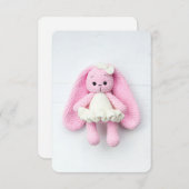 Pink Crochet Bunny – Soft Handmade Aesthetic エンクロージャーカード (正面/裏面)