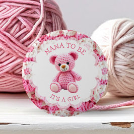 Pink Crocheted Teddy Bear | Nana to Be 缶バッジ