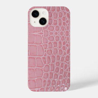 Pink Crocodile Leather Aesthetic iPhone 14ケース