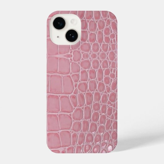 Pink Crocodile Leather Aesthetic iPhoneケース (裏面)