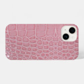 Pink Crocodile Leather Aesthetic iPhoneケース (裏面横)